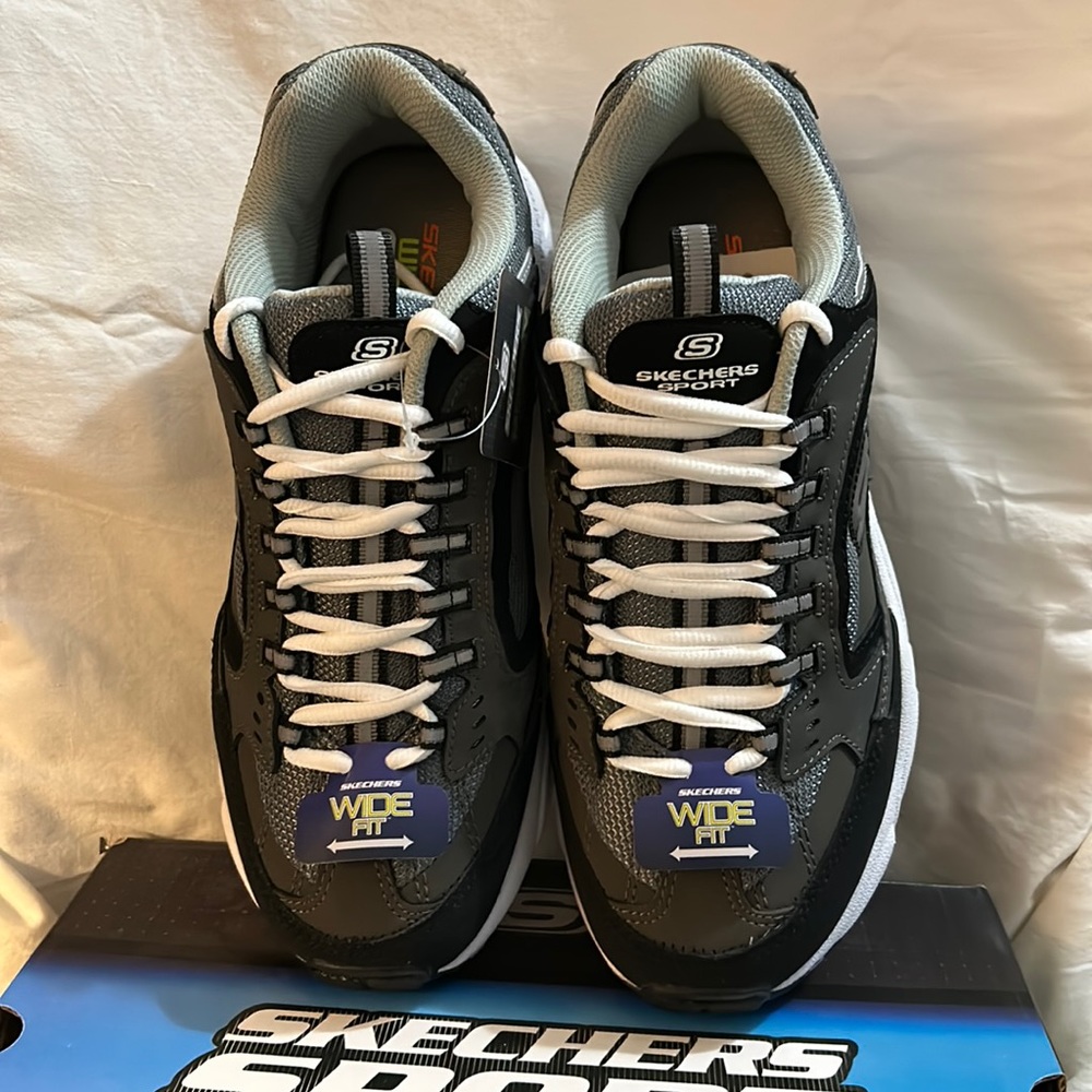 Skechers Stamina Cutback Charcoal/Black Men’s Size 8 Wide Fit NIB